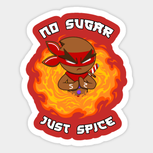 No sugar Just Spice - Gingerbread ninja Christmas design Ninjabread man Sticker